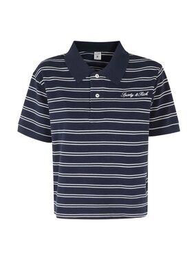 Sporty & Rich Navy Stripe Polo Shirt